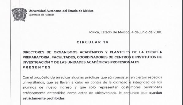 Prohibe la UAEM perniciosas bienvenidas y recorridos por egreso de licenciatura