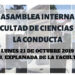 ASAMBLEA INTERNA DE LA FACULTAD DE CIENCIAS DE LA CONDUCTA