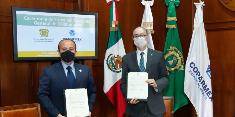 Fortalecen UAEM y Coparmex vinculación universitaria con sector empresarial