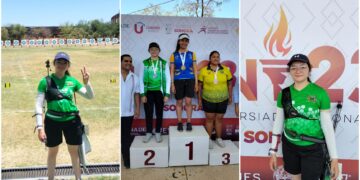 María Rebeca Sánchez Vega consiguió la presea individual, en arco recurvo.