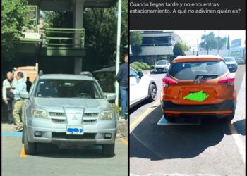 Fotos de vehículos que ocupan lugares para discapacitados en la prepa 3 de la UAEMéx.