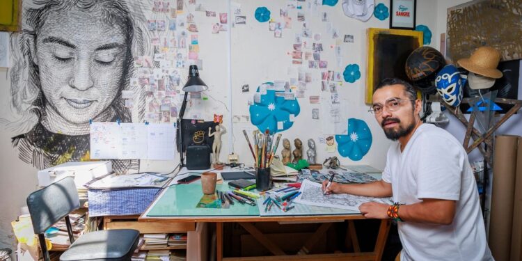 Jorge Martínez usa el humor sencillo y simple como un recurso para plasmar en su obra los elementos cotidianos de la vida.