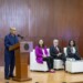 La rectora Martha Patricia Zarza Delgado, el titular de la Agencia Digital estatal, Luis Fernando Bravo Navarro, y la secretaria de Ciencia de la institución, Arianna Becerril García, coincidieron en que las nuevas tecnologías deben ser construidas desde un enfoque humano y con gran impacto social.