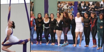 La danza aérea gana espacio en la UAEMéx como una alternativa de ejercicio que combina fuerza, flexibilidad, coordinación y movimientos acrobáticos.