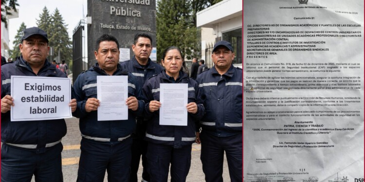 Documentos de la UAEMéx confirman que guardias bajo esquema CAF pueden generar horas extra, prima dominical y pago de festivos desde 2025.