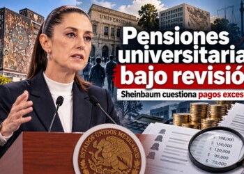 Claudia Sheinbaum anunció una revisión por jubilaciones excesivas y pagos duplicados, pero no identificó públicamente a las instituciones ni a los beneficiarios.