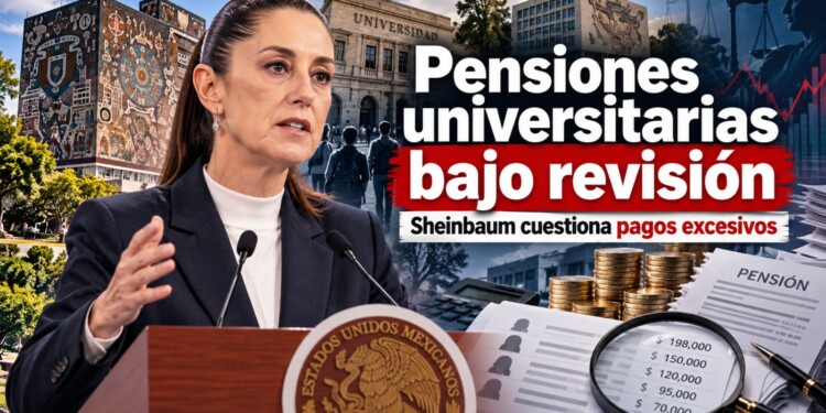 Claudia Sheinbaum anunció una revisión por jubilaciones excesivas y pagos duplicados, pero no identificó públicamente a las instituciones ni a los beneficiarios.